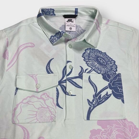Nike SB Floral Skateboard Polo Shirt Blue Green Pink DM0169-394 Mens size M New - Picture 4 of 10